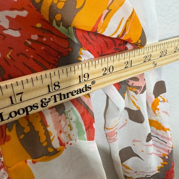Fig and Flower 1X Sheer Tunic Blouse Multicolor Floral Boho Festival Peasant Top - Picture 3 of 8